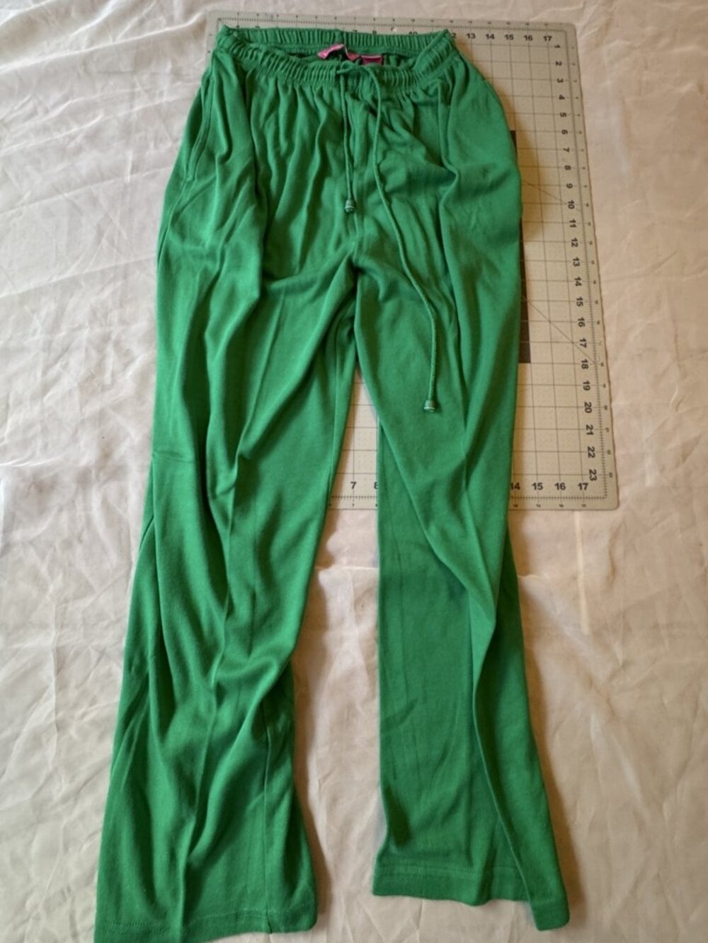 Woman Within Green Knit Lounge Pants Size M Drawstring